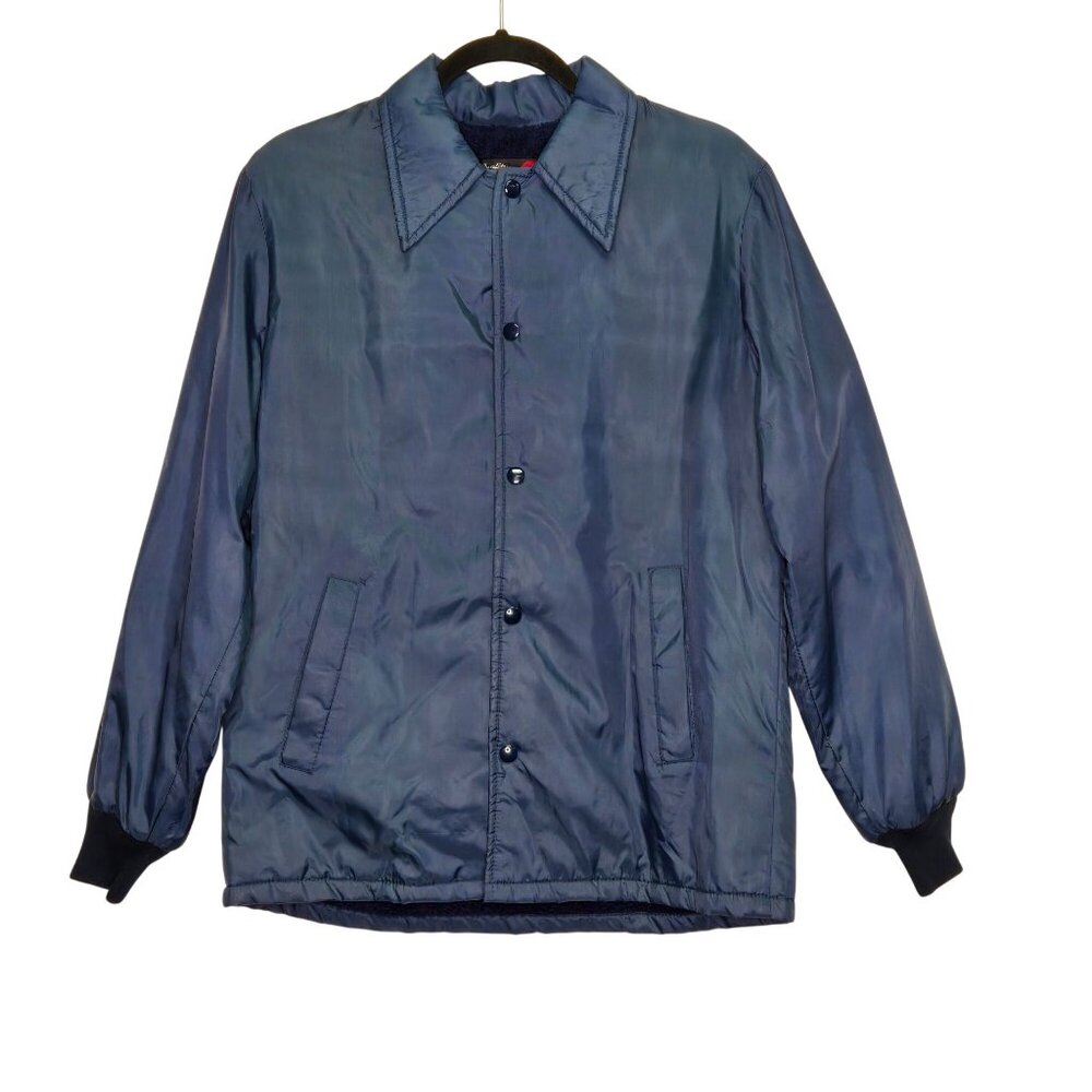 Vintage‎ Sears Mens Normcore Navy Blue Quilted Jacket S Classic